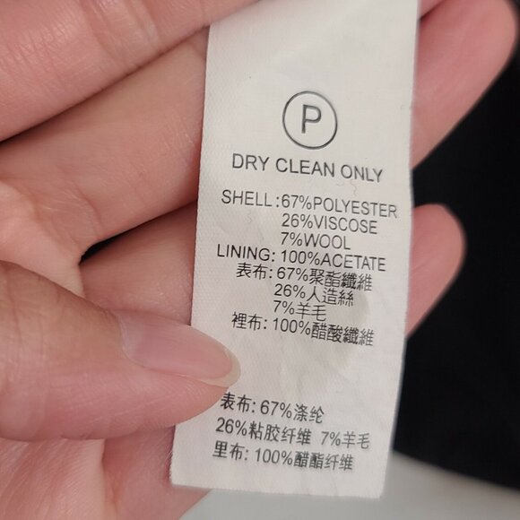 G2000 Blazer Size 7 Juniors Black Pinstripe Wool Blend Long Sleeve Hook Closure - Picture 10 of 12